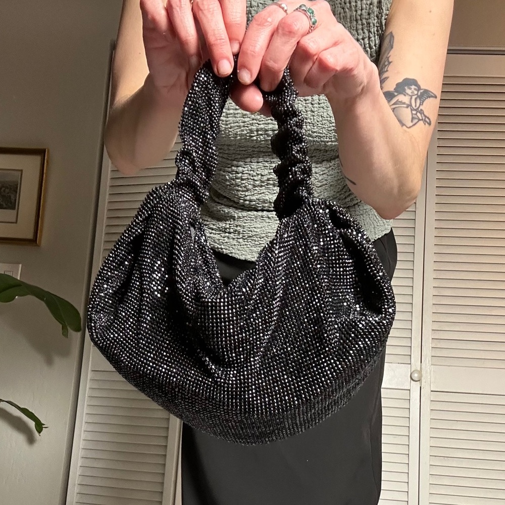 Black Rhinestone Mini Shoulder Bag | Y2K Glam #shoulderbag